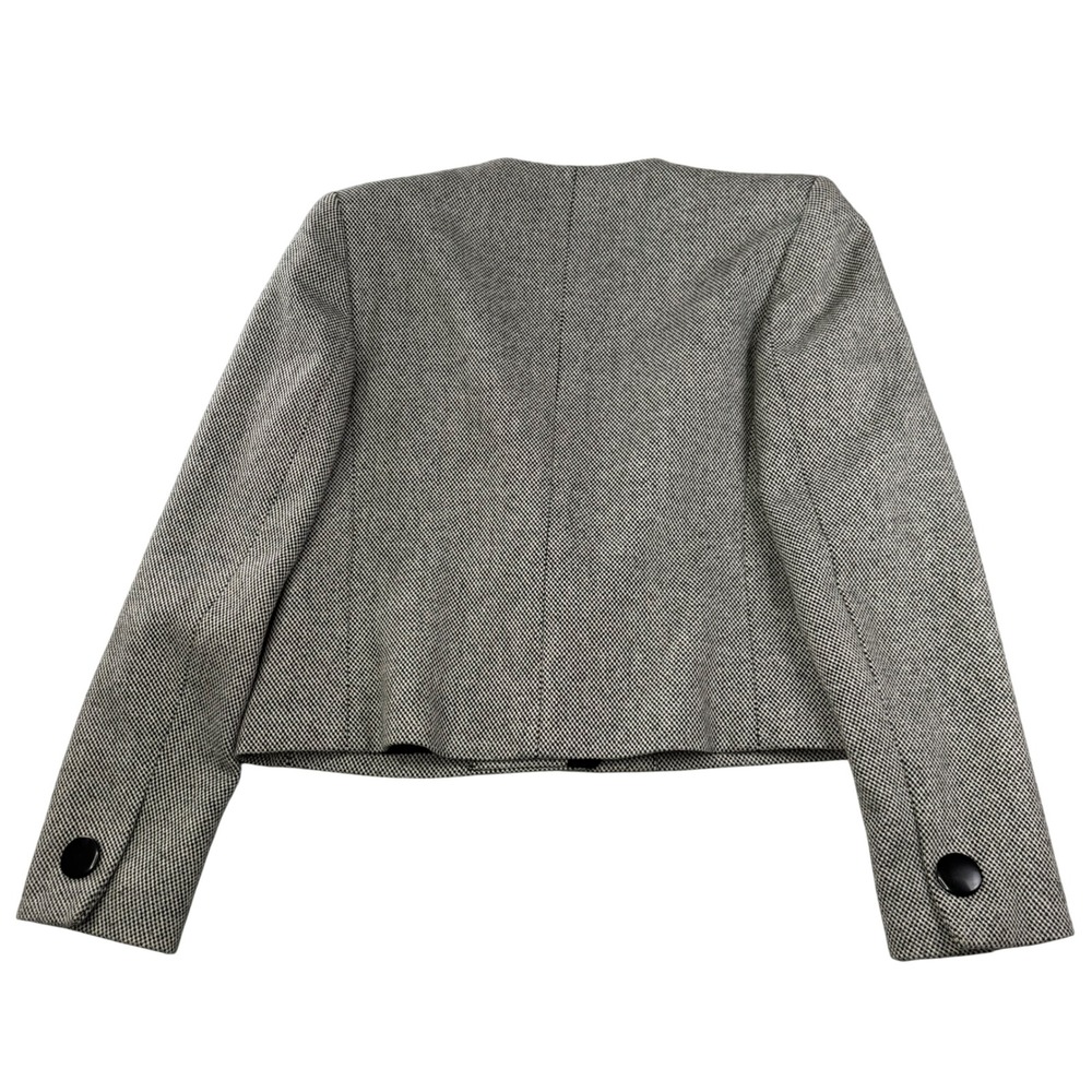 Sasson‎ VTG Cropped Contrast Trim Blazer Jacket Black White Tuxedo Chic 6 - Picture 6 of 13